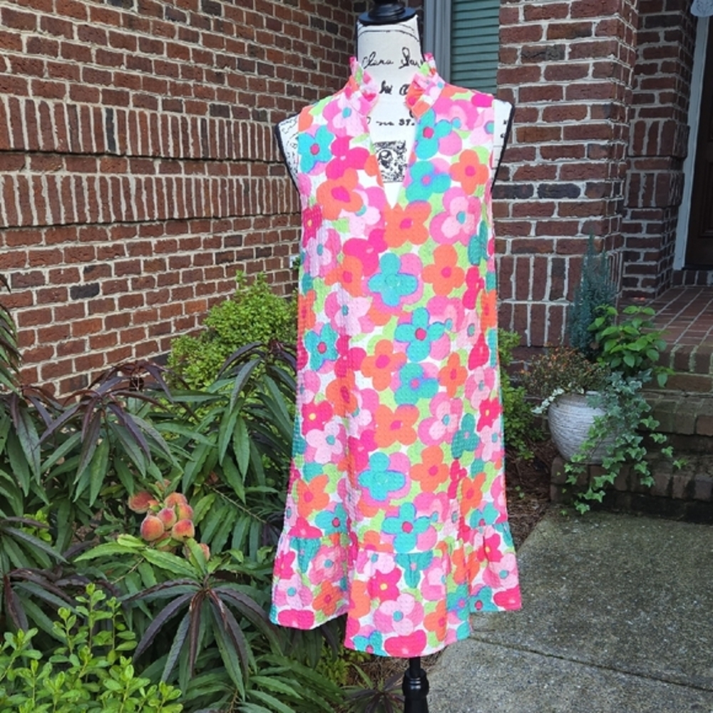 THML Floral Textured Sleeveless Dress